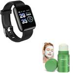 ID116 Smartwatch and Green Tea Purifying Clay Stick Mask